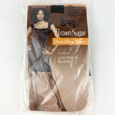Leggs Brown Sugar Panty Hose Jet Brown Ultra Ultra Sheer Large 50282 2014